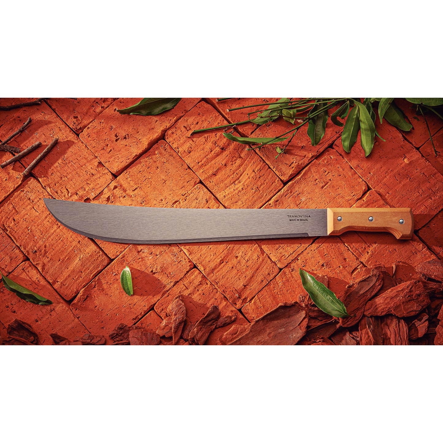 Tramontina 20" Carbon Steel Blade Forest Machete with Wooden Handle (Parang Hutan)