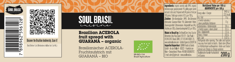 Soul Brasil Acerola and Guaraná Jam 200g - USDA Organic