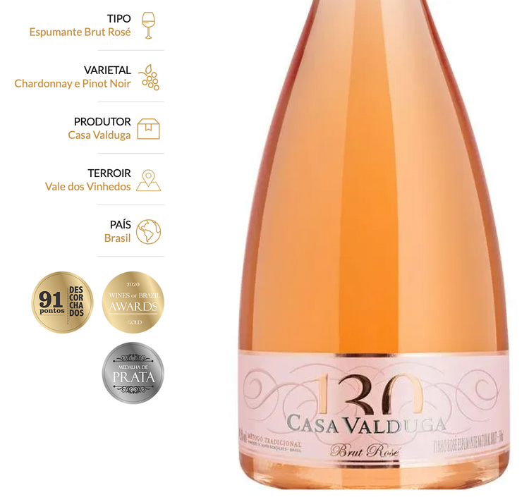 Casa Valduga 130 Brut Rosé 750ml 12.5%