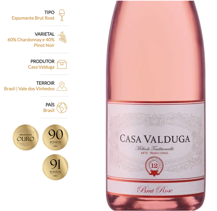 Casa Valduga Arte Sparkling Wine Brut Rosé 750ml 12.5% vol.