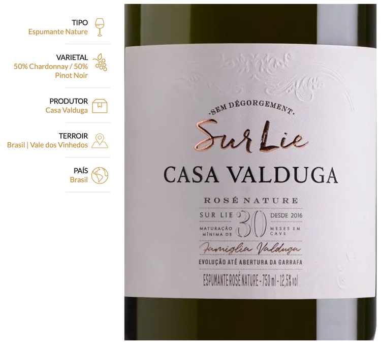 Casa Valduga Sur Lie Rosé Sparkling Wine 750ml 11.5% vol.