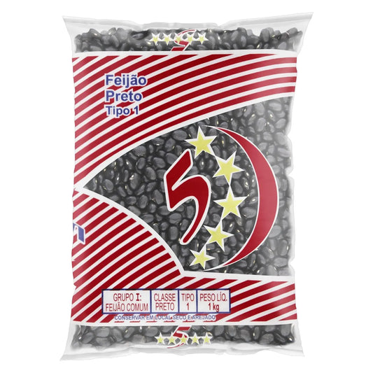 5 Estrelas Black Beans "Feijão Preto" 1kg