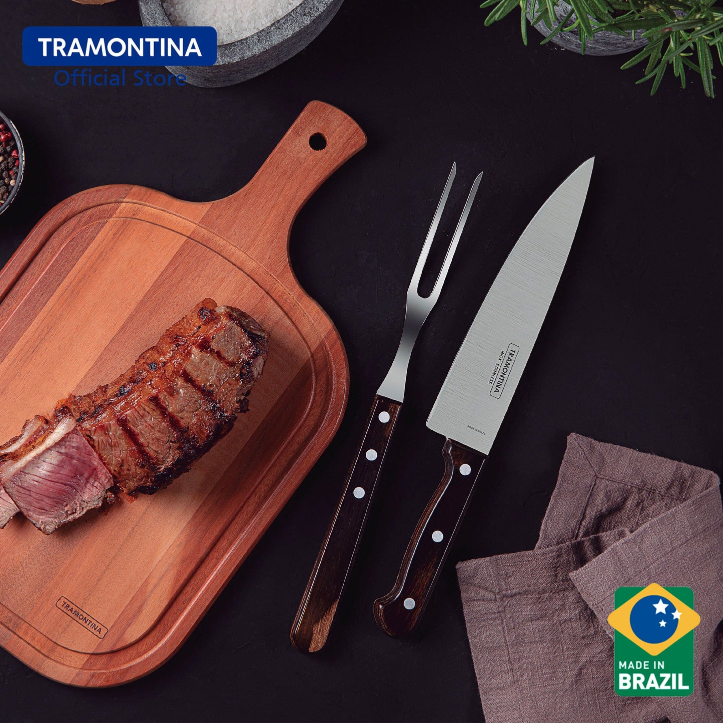 Tramontina Barbecue Set 3pcs (Polywood)