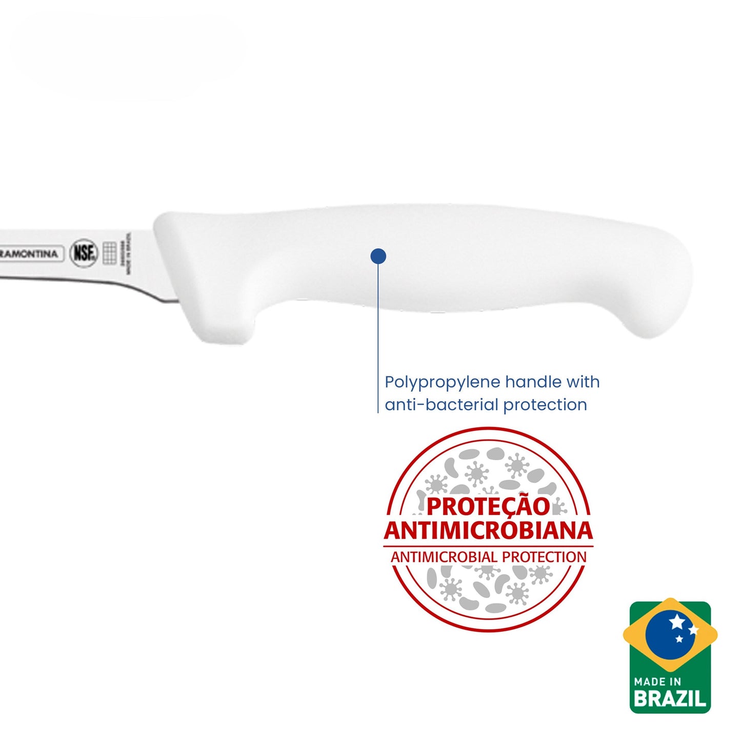 Tramontina Boning Knife with Antibacterial Protection Handle 6" (Professional Master) 3 Colors