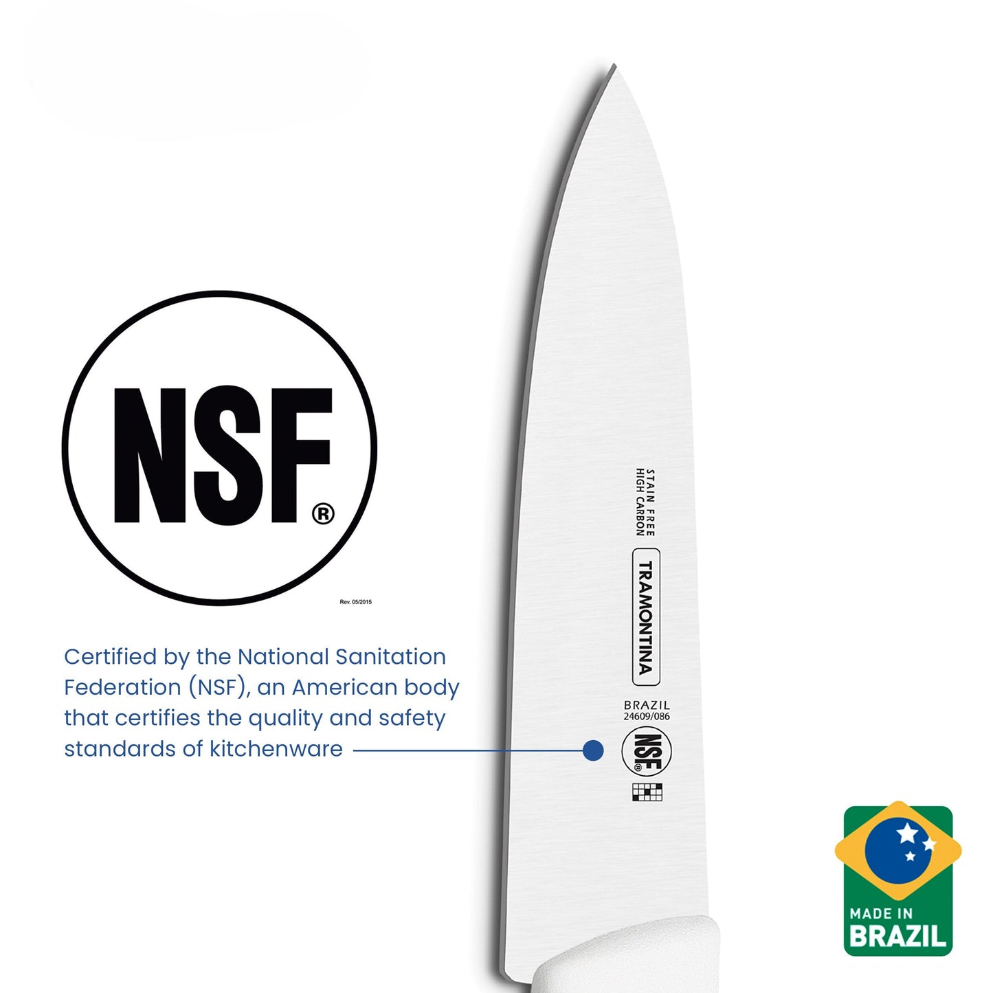 Tramontina Stainless Steel Meat Knife with Antibacterial Protection Handle 8" (Professional Master)