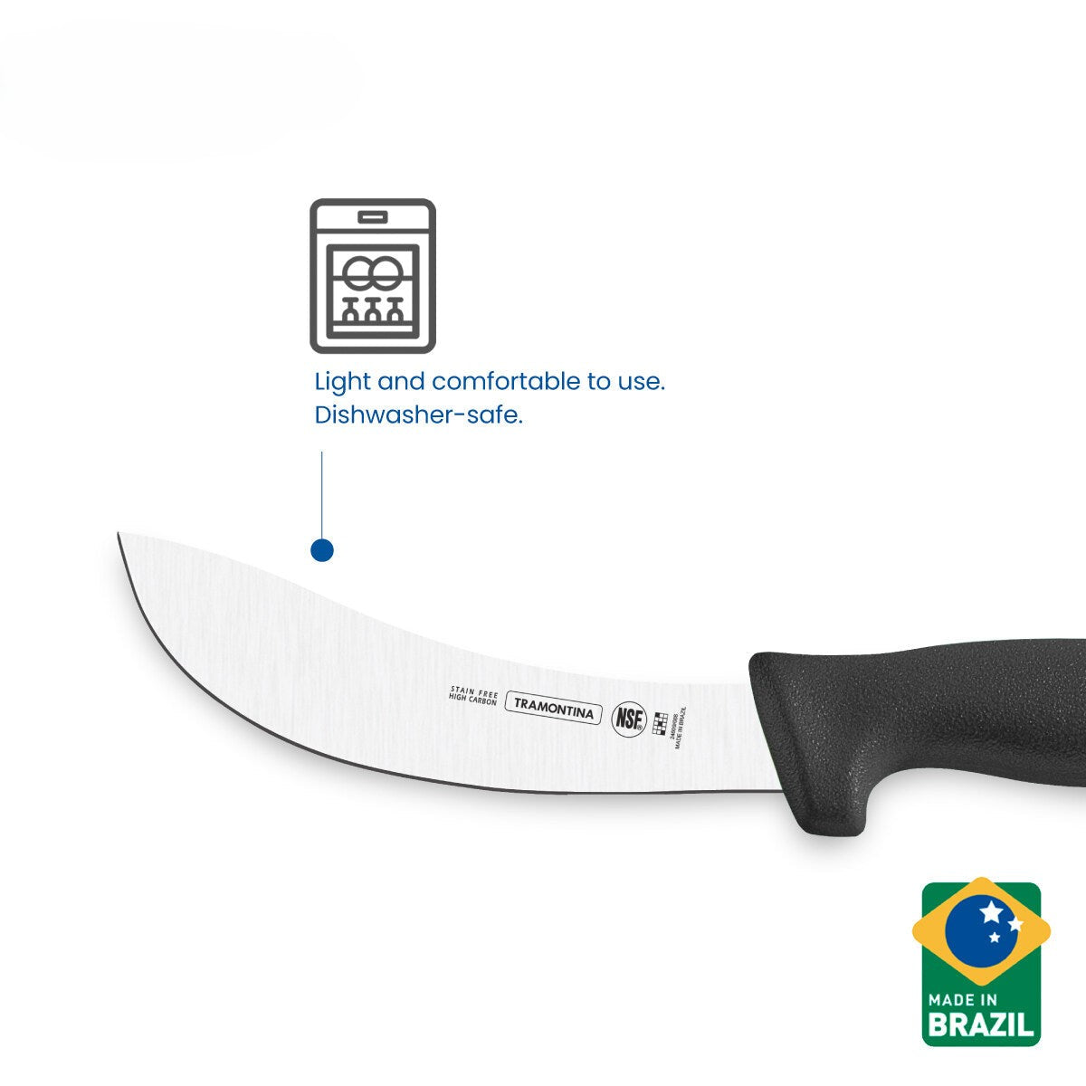Tramontina Skinning Knife with Antibacterial Protection Handle 6" (Professional Master)