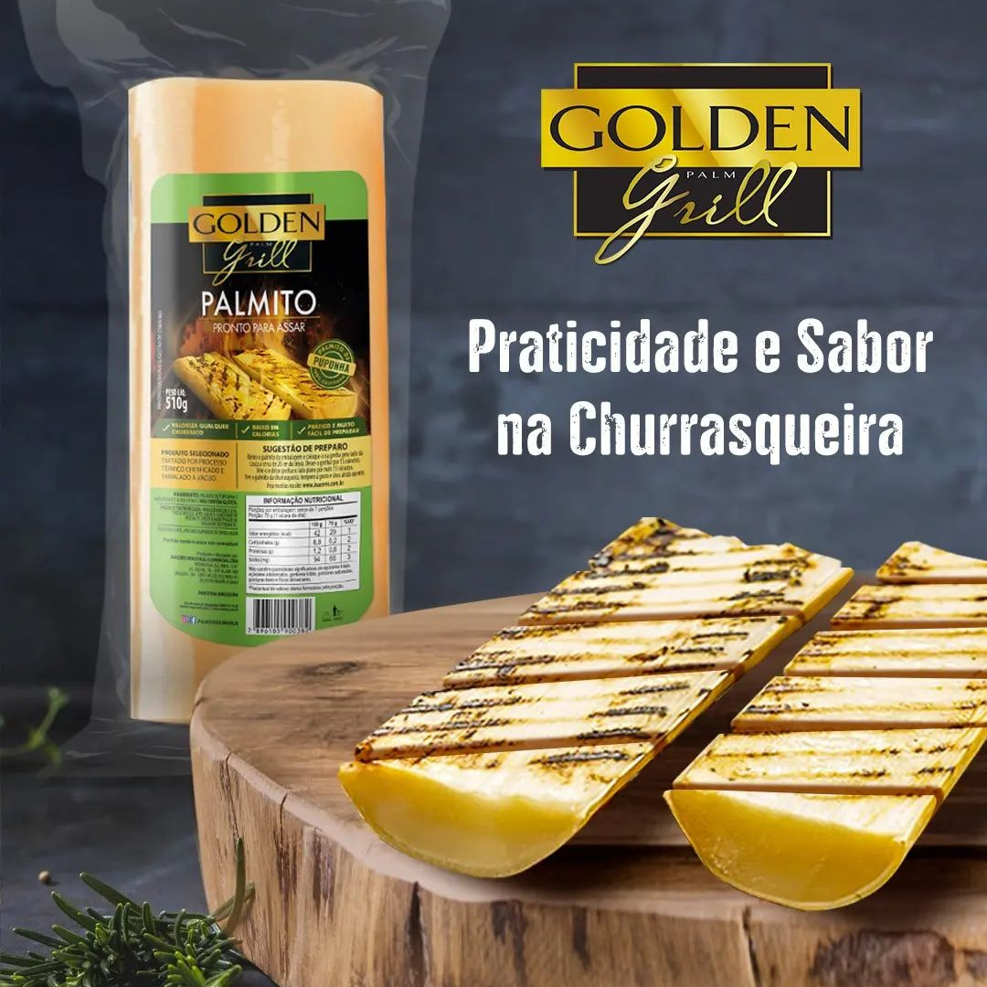 Golden Palm Grill Palmito Pupunha 510g - close to expire