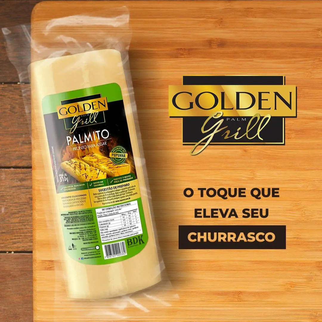 Golden Palm Grill Palmito Pupunha 510g - close to expire