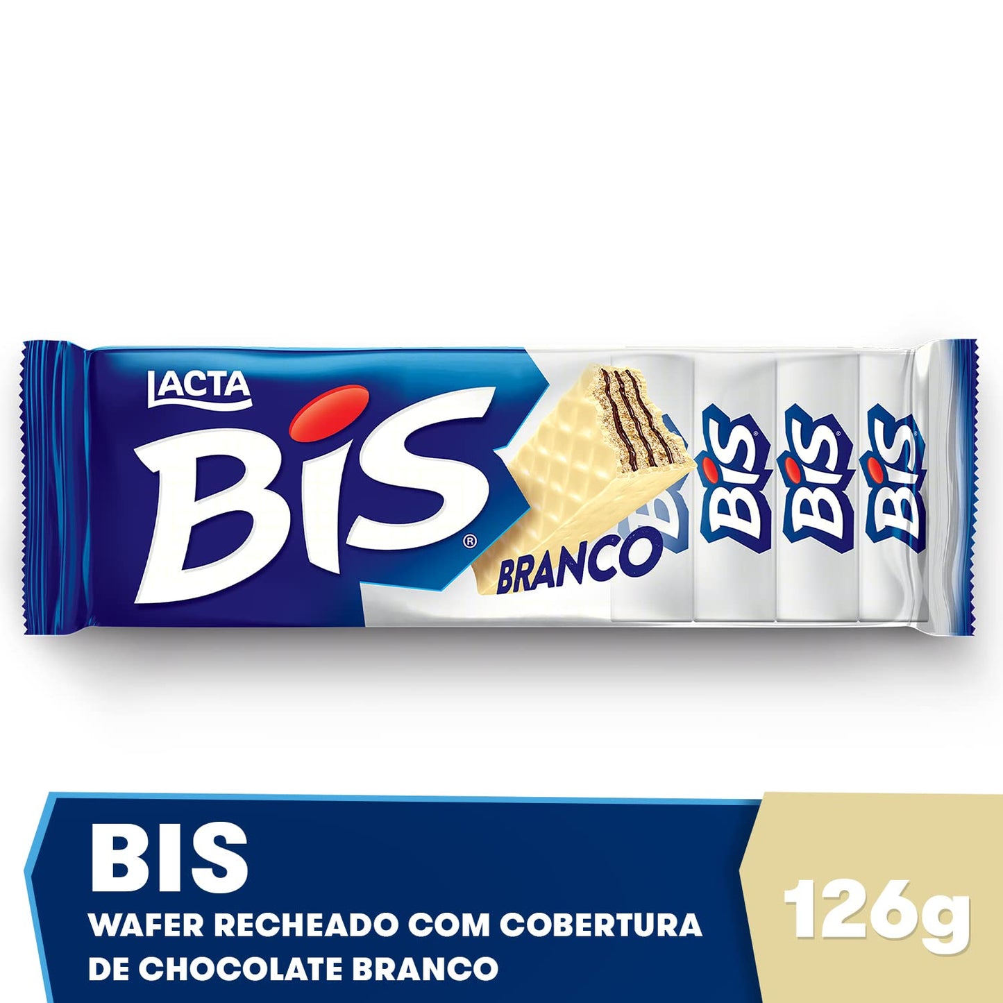 Biscoito Wafer Lacta Bis Chocolate Branco 126g 