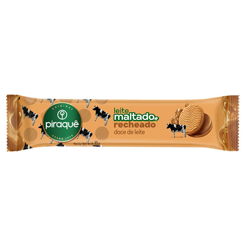 Piraquê Dulce de Leche (Caramel) Filled Cookies 85g