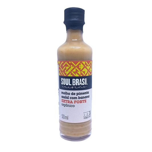 Soul Brasil Assisi Chilli and Banana EXTRA SPICY Hot Sauce 50ml - USDA Organic