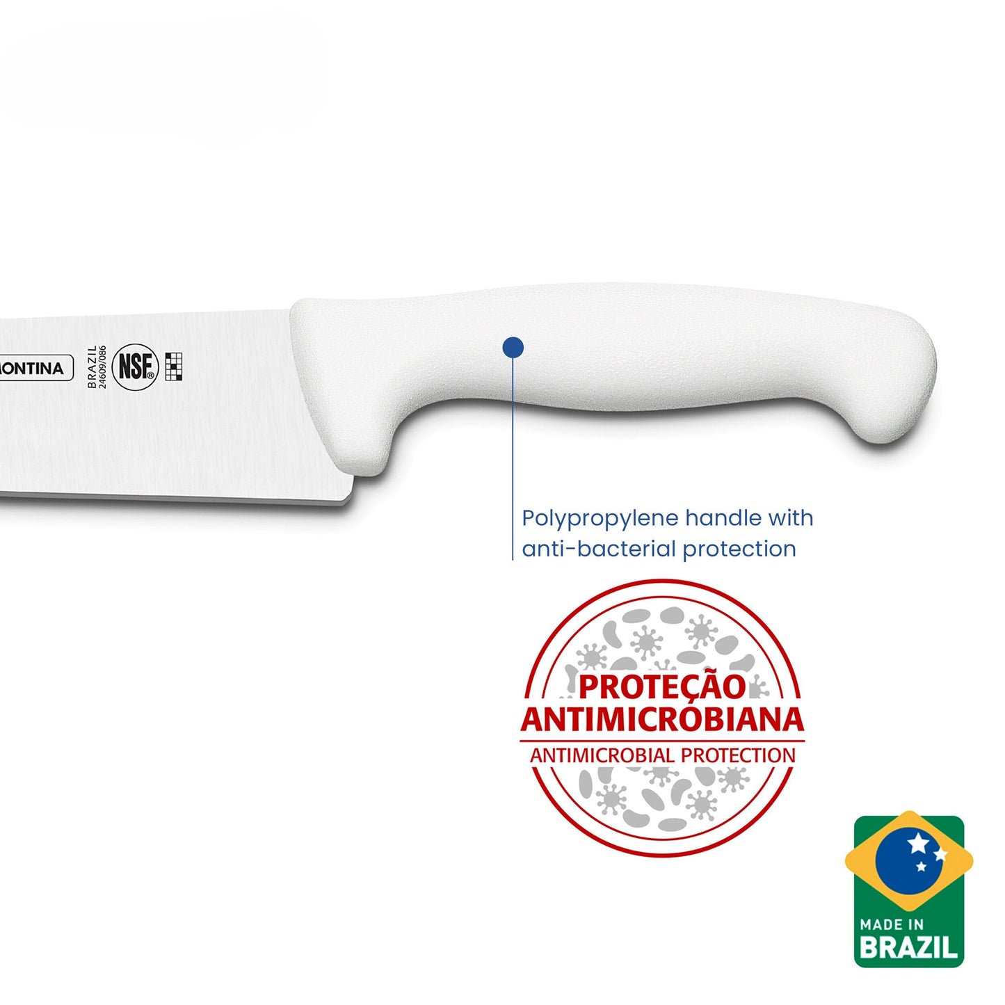 Tramontina Stainless Steel Meat Knife with Antibacterial Protection Handle 8" (Professional Master)