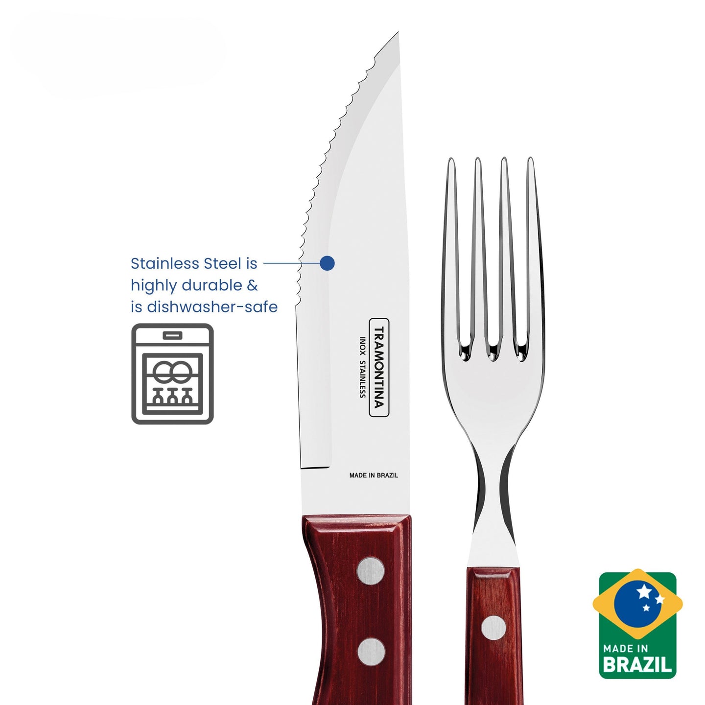 Tramontina Stainless Steel Barbecue Set 4pcs (Polywood)