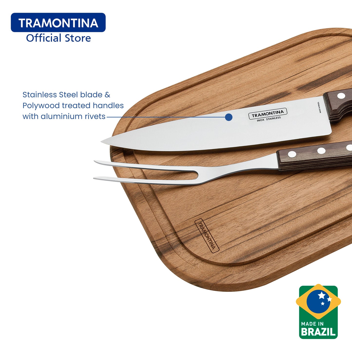 Tramontina Barbecue Set 3pcs (Polywood)