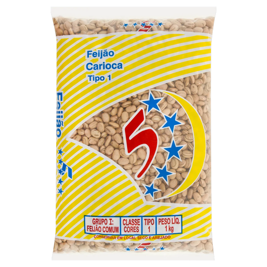 5 Estelas Pinto Beans "Carioca" 1kg